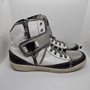Roberto Guerrini high top sneakers white black silver made in Italy EU 45-46